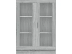 Discount vidaXL Vitrinenschrank Grau Sonoma 82,5x30,5x115 cm Holzwerkstoff