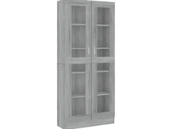 Outlet vidaXL Vitrinenschrank Grau Sonoma 82,5x30,5x185,5 cm Holzwerkstoff