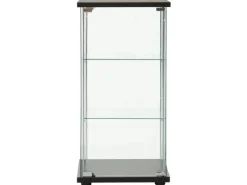 vidaXL Vitrinenschrank Hartglas Schwarz