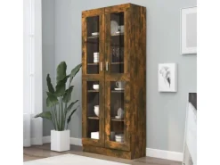 Best vidaXL Vitrinenschrank Räuchereiche 82,5x30,5x185,5 cm Holzwerkstoff