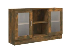 vidaXL Vitrinenschrank Räuchereiche 120x30,5x70 cm Holzwerkstoff 815627