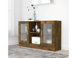 vidaXL Vitrinenschrank Räuchereiche 120x30,5x70 cm Holzwerkstoff 815627
