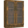Clearance vidaXL Vitrinenschrank Räuchereiche 82,5x30,5x115 cm Holzwerkstoff