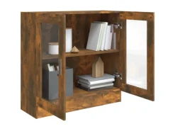 vidaXL Vitrinenschrank Räuchereiche 82,5x30,5x80 cm Holzwerkstoff
