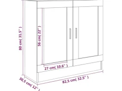 vidaXL Vitrinenschrank Räuchereiche 82,5x30,5x80 cm Holzwerkstoff