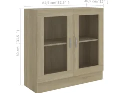 Clearance vidaXL Vitrinenschrank Sonoma-Eiche 82,5x30,5x80 cm Holzwerkstoff