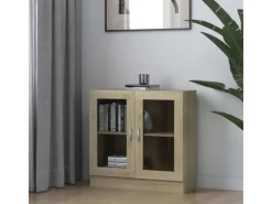 Clearance vidaXL Vitrinenschrank Sonoma-Eiche 82,5x30,5x80 cm Holzwerkstoff