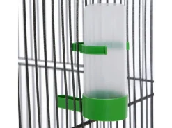 vidaXL Vogelkäfig mit Dach Stahl Schwarz 66x66x155 cm