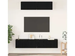 vidaXL Wand TV Schrank 4 Stk Schwarz Eichen-Optik Holzwerkstoff 3393361