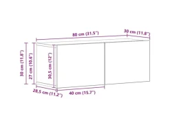 vidaXL Wand TV Schrank 4 Stk Schwarz Eichen-Optik Holzwerkstoff 3393361