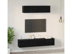 vidaXL Wand TV Schrank 4 Stk Schwarz Eichen-Optik Holzwerkstoff 3393361