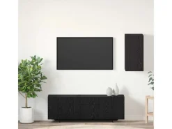 Hot vidaXL Wand TV Schrank Schwarz Eichen-Optik 30,5 x 30 x 60 cm 875069 Eiche Schwarz