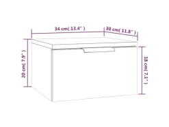 Hot vidaXL Wand-Nachttisch Betongrau 34x30x20 cm