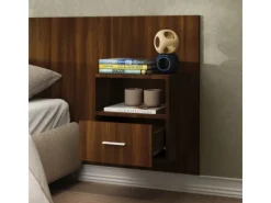 vidaXL Wand-Nachttisch Braun Eichen-Optik Holzwerkstoff Modell 1