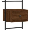 vidaXL Wand-Nachttisch Braun Eiche 35x30x51 cm Holzwerkstoff