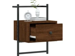 vidaXL Wand-Nachttisch Braun Eiche 35x30x51 cm Holzwerkstoff
