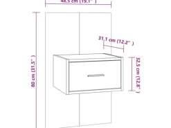 vidaXL Wand-Nachttisch Hochglanz-Weiß Holzwerkstoff Modell 3
