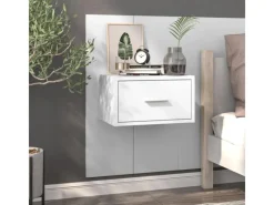 vidaXL Wand-Nachttisch Hochglanz-Weiß Holzwerkstoff Modell 3