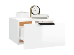 Online vidaXL Wand-Nachttisch Hochglanz-Weiß 34x30x20 cm