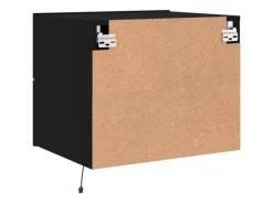 Best vidaXL Wand-Nachttisch mit LED-Leuchten Schwarz Modell 4