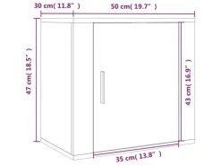 Outlet vidaXL Wand-Nachttisch Sonoma-Eiche 50x30x47 cm