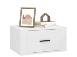 vidaXL Wand-Nachttisch Weiß 50x36x25 cm