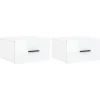 Best vidaXL Wand-Nachttische 2 Stk Hochglanz-Weiß 35x35x20 cm Modell 7