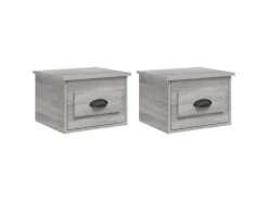 vidaXL Wand-Nachttische 2 Stk Grau Sonoma 41,5x36x28 cm