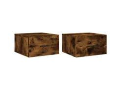 vidaXL Wand-Nachttische 2 Stk Räuchereiche 35x35x20 cm Modell 3
