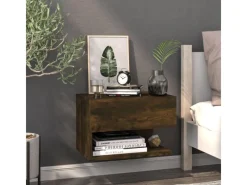 New vidaXL Wand-Nachttische 2 Stk Räuchereiche Holzwerkstoff Modell 4