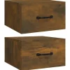 vidaXL Wand-Nachttische 2 Stk Räuchereiche 35x35x20 cm Modell 1