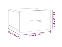 vidaXL Wand-Nachttische 2 Stk Räuchereiche 35x35x20 cm Modell 1