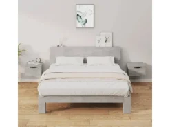 New vidaXL Wand-Nachttische 2 Stk Betongrau 34x30x20 cm