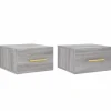 Hot vidaXL Wand-Nachttische 2 Stk Grau Sonoma 35x35x20 cm Modell 1