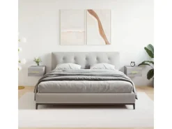 Hot vidaXL Wand-Nachttische 2 Stk Grau Sonoma 35x35x20 cm Modell 1