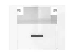 vidaXL Wand-Nachttische 2 Stk Hochglanz-Weiß 50x36x40 cm