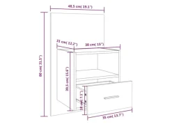vidaXL Wand-Nachttische 2 Stk Räuchereiche Holzwerkstoff Modell 1
