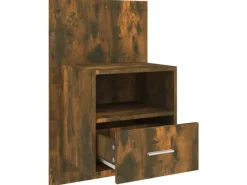 vidaXL Wand-Nachttische 2 Stk Räuchereiche Holzwerkstoff Modell 1