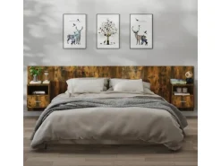 vidaXL Wand-Nachttische 2 Stk Räuchereiche Holzwerkstoff Modell 1