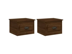 vidaXL Wand-Nachttische 2 Stk Braun Eichen-Optik 41,5x36x28 cm
