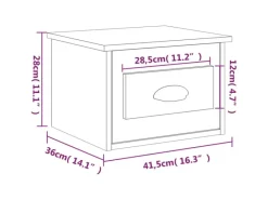 vidaXL Wand-Nachttische 2 Stk Braun Eichen-Optik 41,5x36x28 cm