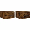 Sale vidaXL Wand-Nachttische 2 Stk Räuchereiche 35x35x20 cm Modell 2