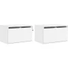 vidaXL Wand-Nachttische mit LED-Leuchten 2 Stk Weiß Modell 4