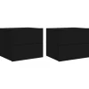 Best vidaXL Wand-Nachttische mit LED-Leuchten 2 Stk Schwarz Modell 5