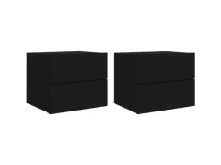 Best vidaXL Wand-Nachttische mit LED-Leuchten 2 Stk Schwarz Modell 5
