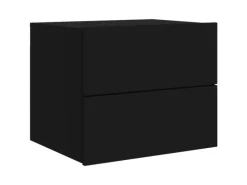 Best vidaXL Wand-Nachttische mit LED-Leuchten 2 Stk Schwarz Modell 5