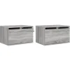 Online vidaXL Wand-Nachttische mit LED-Leuchten 2 Stk Grau Sonoma Modell 4