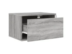 Online vidaXL Wand-Nachttische mit LED-Leuchten 2 Stk Grau Sonoma Modell 4