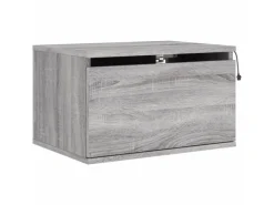 Online vidaXL Wand-Nachttische mit LED-Leuchten 2 Stk Grau Sonoma Modell 4