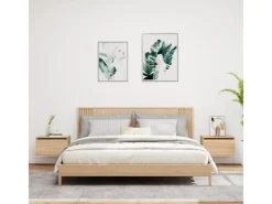 vidaXL Wand-Nachttische mit LED-Leuchten 2 Stk Sonoma-Eiche Modell 4